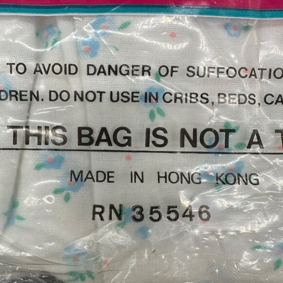 Vintage Flannel Nightgown Favorites Blue White 1980s Hong Kong Floral Small - Picture 6 of 8